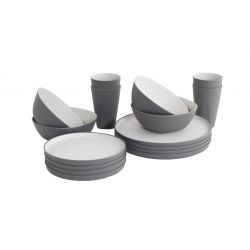 5: Outwell Gala 4 Person Dinner Set Grey Mist - Service