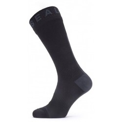 6: Sealskinz Waterproof All Weather Mid Length Sock W - Black/Grey - Str. S - Strømper