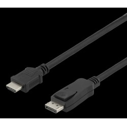 Deltaco Displayport To Hdmi Cable, 4k30hz, 1m, Black - Kabel