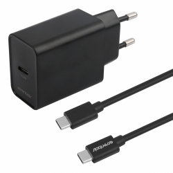 Essentials Wall Charger Usb-c Pd 20w, 1 M Usb-c/c Cable,black - Oplader