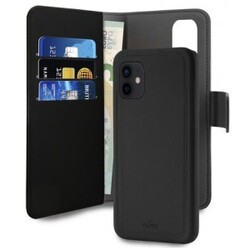 Puro Iphone 12/12 Pro Ecoleather Wallet Detach Blac - Mobilcover