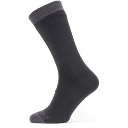 Sealskinz New Wp Warm Weather Mid Length Sock - Black/Grey - Str. M - Strømper
