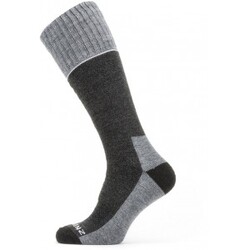 Sealskinz Solo Quickdry Knee Length Sock - Black/Grey - Str. L - Strømper