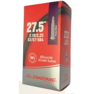 Chaoyang Slange 27.5x2.10-2.25 Presta 48mm - Cykelslange thumbnail