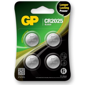 GP Lithium 3V CR2025 Knapcelle Batteri - 4 stk. thumbnail