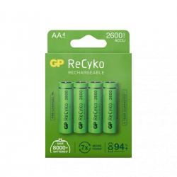 GP ReCyko Genopladelige AA batterier 2600 mAh - 4 stk.