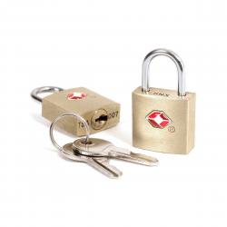 Travelblue 2 X Travel Sentry Approved Key Lock, Silver - Hængelås