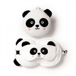 Relaxeazzz Panda Plush Travel Pillow& Eye Mask - Nakkepude