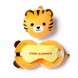 Relaxeazzz Tiger Plush Travel Pillow & Eye Mask - Nakkepude