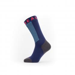 Sealskinz Scoulton Wp Warm Wt. Mid Sock W. Hydrost - Navy Blue/Grey/Red - Str. L - Sokker