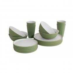 Outwell Gala 4 Person Dinner Set Shadow Green - Service