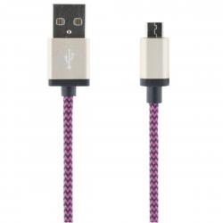 Streetz Usb Sync Charger Cable Cloth Covered Usb A Usb Microb 1m Ora - Ledning