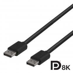 Deltaco Displayport Cable, 8k, Dp 1.4, 2m, Black - Ledning
