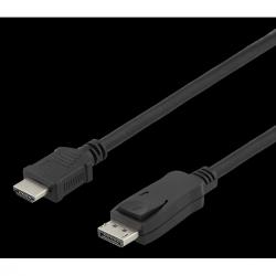 Deltaco Displayport To Hdmi Cable, 4k30hz, 1m, Black - Kabel