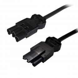 Deltaco Gst18 Power Cable, Gst18 Male - Gst18 Female, Black, 0,3m - Kabel