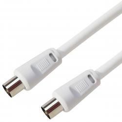 Deltaco Antenna Cable Class A+, Male - Female, 10m, White - Kabel