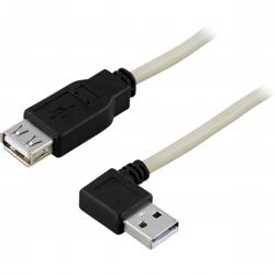 Deltaco Usb 2.0 Cable Type A Mave Angled Type A Fe 0.2m White/black - Ledning