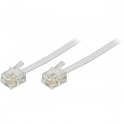 Deltaco Modular Cable, 6p4c(rj11) To 6p4c(rj11), 2m, White - Ledning