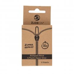 Zlideon Multipack Normal Plastic & Metal Zipper - Silver - Str. XS-XL - Lynlås